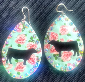 Pendientes Flores Vaca De Colección - Imagen 1 de 3