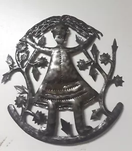 Haitian Metal Wall Art - Metal Sculpture from Recycled Drum - Winged Woman - Picture 1 of 2