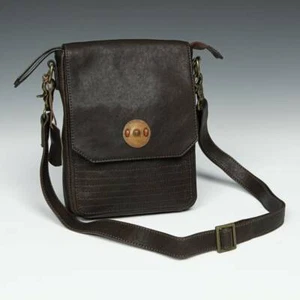 STUNNING CONTEMPORARY ETHIOPIAN SHOULDER BAG LEATHER WITH TRIBAL BRASS PLATE - Bild 1 von 6