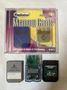 Lot Of 5 Sony PlayStation PS1 Memory Cards - 1 is OEM SCPH-1020 - Picture 1 of 9