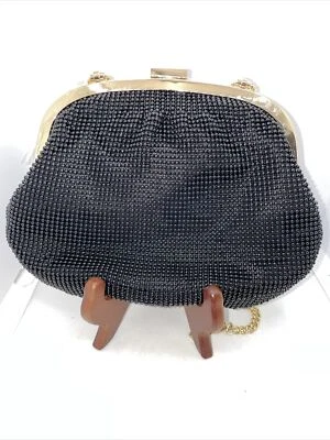 Kate Landry Black Beaded Evening Bag Formal Occasion Wedding Military Ball - Image 1 of 4