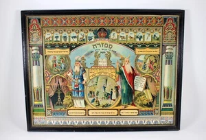 Shiviti Mizrach Jewish Lithograph - Imagen 1 de 10