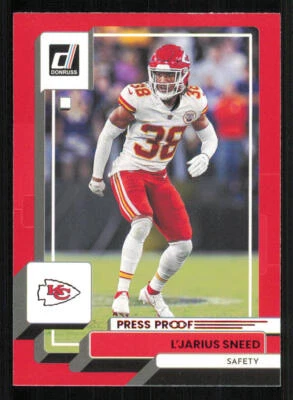 2022 Donruss Press Proof Red #278 L'Jarius Sneed - Image 1 of 2