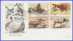 USA4 #1464-67 U/A ARTMASTER FDC BL4  Wildlife Conservation - Picture 1 of 1