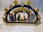 Michael Muller Schwibbogen Illuminated Hand Crafted Lighted Wood Nativity Creche