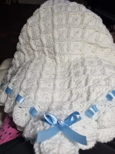Handmade Crocheted Baby Shawl - Picture 1 of 2