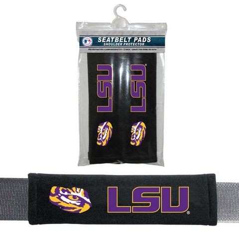 2PC NCAA LSU Tigers Car Truck Bag Seat Belt Pads Shoulder Pads Covers Cover