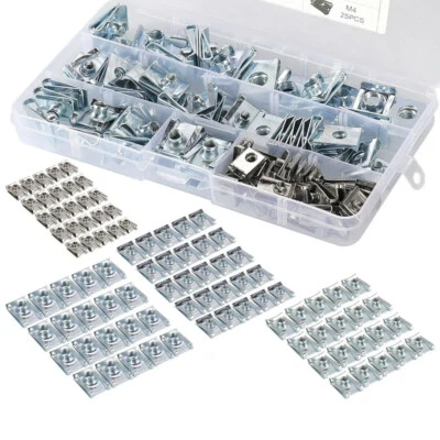 80x Blechmuttern Schnappmutter Blechschrauben Gewinde Clip Mutter-Sortiment Set - Bild 1 von 4
