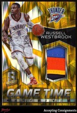 2015-16 Spectra Game Time Prizms Gold Russell Westbrook GAME USED PATCH /10