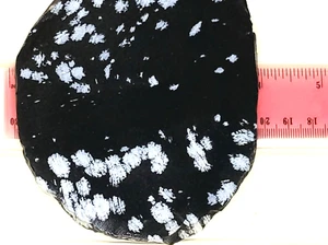 Excelente losa lapidaria obsidiana natural 5,59 oz, copo de nieve sin pulir, 158 gramos - Imagen 1 de 8