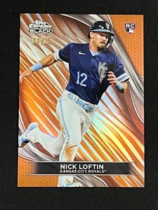 2024 Topps CHROME BLACK NICK LOFTIN ORANGE REFRACTOR 4/25 ROYALS RC #28 - Picture 1 of 2