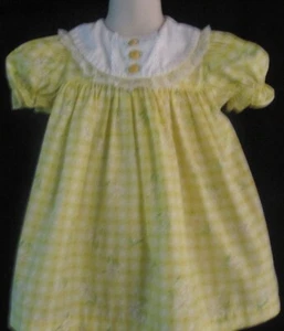 Vestido Amarillo Manga Corta con Flores y Encaje Talla 2T - Imagen 1 de 3