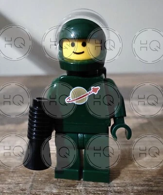 **NEW** 100% LEGO Classic Dark Green Space Man Decaled Minifigure - Image 1 of 4