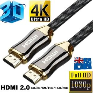 20M 4K Ultra HD Premium HDMI Cable V2.0 3D High Speed Gold Plated Ethernet AU