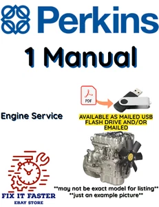 PERKINS ENGINE 6 CYL 1100D SERIES 1106D PJ MANUAL SERVICE REPAIR SHOP PDF USB - Picture 1 of 5