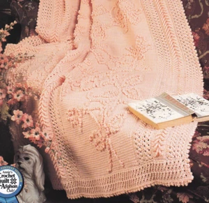 Crochet Afghan Pattern PEACH CHENILLE AFGHAN Instruction Leaflet Annie's - Picture 1 of 2