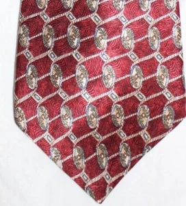 Corbata para hombre Geoffrey Beene roja con ovalada - nueva con etiquetas - Imagen 1 de 7