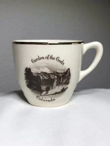 Vintage Enco Souvenir Cup ~ Garden of the Gods Colorado ~ 22k Gold Trim - Picture 1 of 7