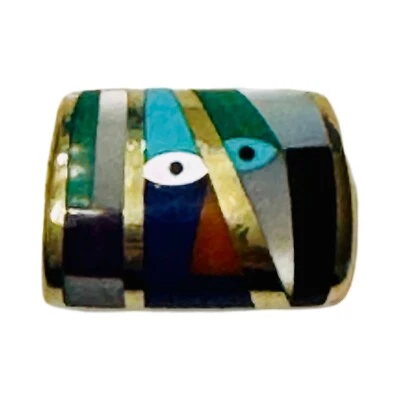 Asch Grossbardt 18K Yellow Gold Inlaid "Picasso" Pendant - Image 1 of 3