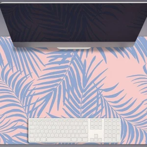 Grand tapis de bureau protection pour clavier de bureau 90x45 feuilles bleues - Photo 1/4