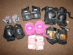 Konvolut Schutzausrüstung Kinder Alter 4-10 Knieschützer Ellenbogenschützer Handgelenkschutz Handschuh - Bild 1 von 10