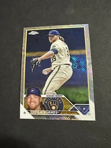 2023 Topps Chrome CORBIN BURNES MLB Logofractor #214 - BREWERS - FREE SHIPPING - Picture 1 of 2
