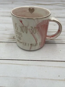 Taza Henderson Rosa Mármol 30 Cumpleaños "Is you 30" Novedad Metálica Divertida - Imagen 1 de 10