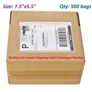 500 Self Adhesive Clear Packing List 7.5x5.5 Shipping Labels Envelopes Pouches - Picture 1 of 5