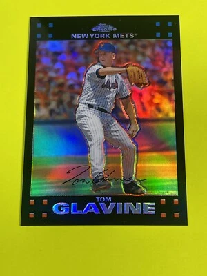 2007 Topps Chrome Refractor Tom Glavine #165 HOF NY Mets Braves - Image 1 of 4