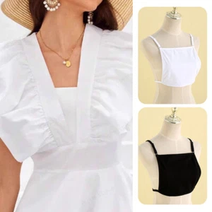 Camisola Simulada Envuelta Pecho Camisola Chaleco Escote Cubierta Modestia Panel Algodón - Imagen 1 de 14