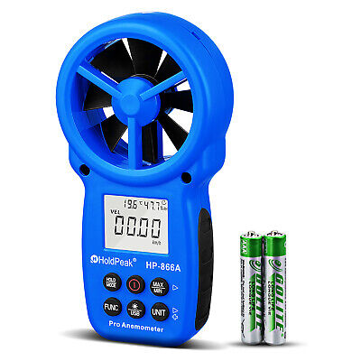 HoldPeak Anemometer Wind Speed Meter Air Flow Volume HandHeld Gauge 0~40m/s USB • 43.99£
