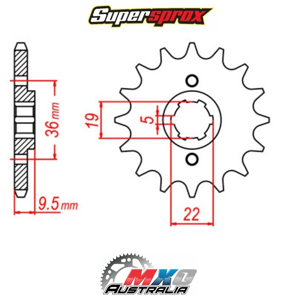 Piñón delantero Supersprox 14T para Honda CR480R 1982-1983 >520 Foto 1 de 1