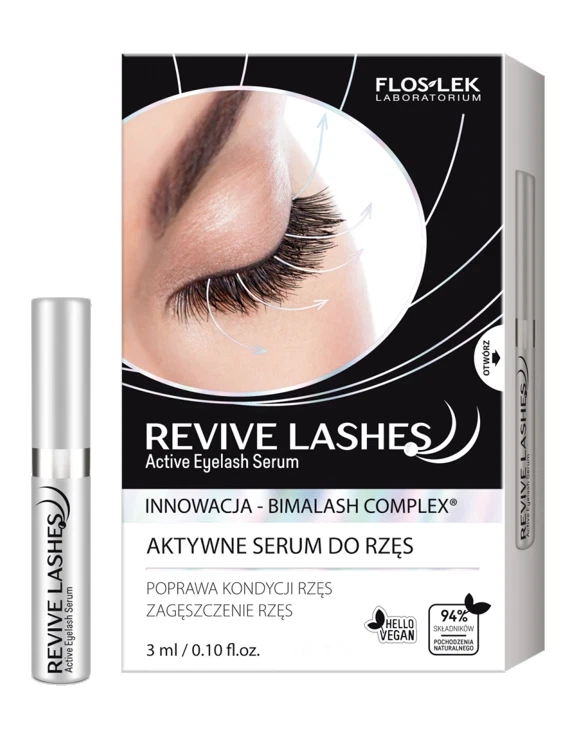 FLOSLEK REVIVE LASHES EYELASH ACTIVE ENHANCING SERUM GROWTH STIMULATING 3ml
