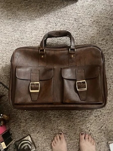 Vintage 1970s MCM Hazel Brown Faux Leather Set Of 3 Travel Luggage Suitcases - Picture 1 of 5