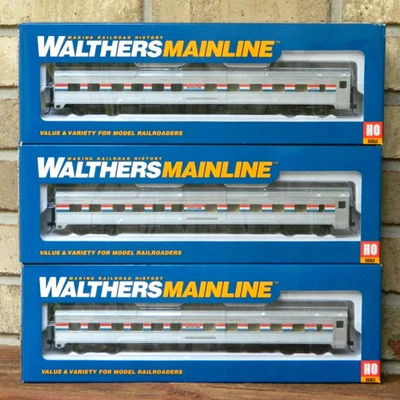 Lot of 3 Walthers Mainline HO Amtrak Phase III 85' Budd 10-6 Sleeper. #910-30101 - Image 1 of 4