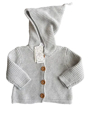 Nuevo con etiquetas Nuevo Nordstrom Bebé Gris Cárdigan con Capucha Suéter Algodón Orgánico 6 Meses Foto 1 de 4