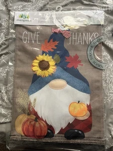 EVERGREEN 12.5" x 18" Fall Themed Gnome Decorative Garden Flag--NEW - Picture 1 of 5