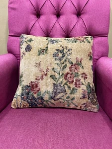 Vintage Rug Pillow Cover 16x16, Handmade Turkish Cushion Case, Home Decor Pillow - Picture 1 of 10