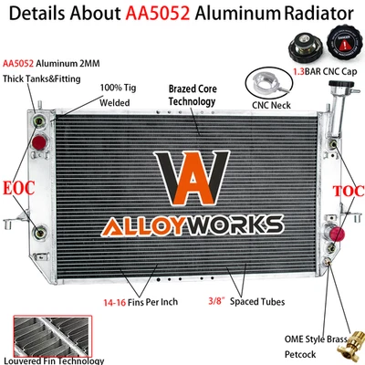 1786 4 Row Aluminum Radiator For 1996-05,2000 Chevy Astro GMC Safari 4.3L V6 AT - Imagem 1 de 4