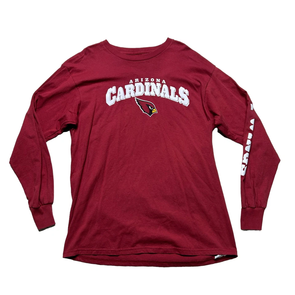 Camisa NFL Arizona Cardinals Adulto Talla Grande Roja Manga Larga Cuello Redondo Foto 1 de 4