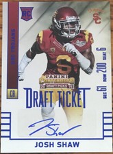 2015 Panini Contenders Draft Picks College Draft Ticket Blue Foil Josh Shaw #259