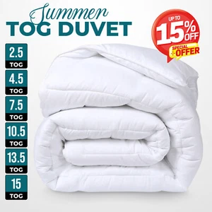 Duvet TOG 2.5 4.5 7.5 10.5 13.5 15 Quilt Soft Single Double King Super King Size - Picture 1 of 48