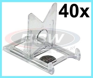 40 BCW 2-PIECE ADJUSTABLE CLEAR Card Holder STANDS Display Sports Trading Photos - Picture 1 of 1