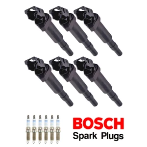 6 Ignition Coil & 6 Bosch Platinum Spark Plug for BMW X5 2011-2018 3.0L UF592 - Picture 1 of 12