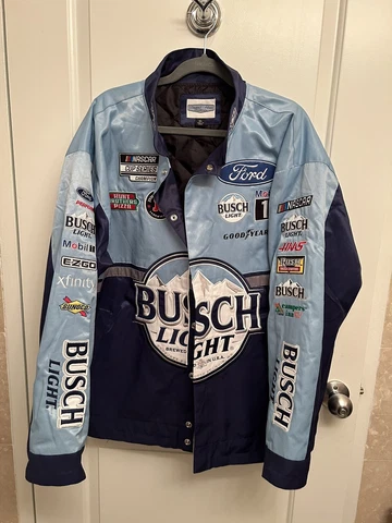 NASCAR Kevin Harvick Busch Light Full-Snap Blue Jacket XL Cover