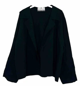Saks Fifth Avenue Collection Italy 100% Wool Black Open Women’s Blazer One Size - Picture 1 of 6