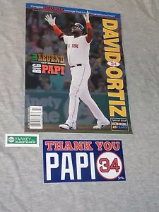 2016 Boston Baseball Red Sox Program David Ortiz Retirement Cover & Sticker Lot - Picture 1 of 1