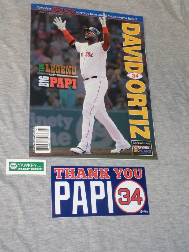 2016 Boston Baseball Red Sox Program David Ortiz Retirement Cover & Sticker Lot  - Image 1 of 1