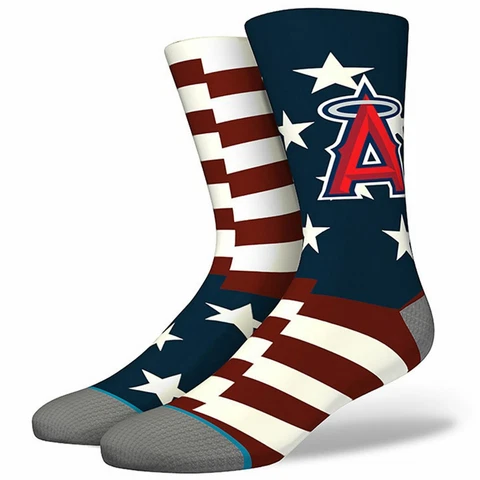 Men's Stance MLB Anaheim Angels Brigade LAA 2 Socks Blue Red L (9-12) A558A20BAA Cover