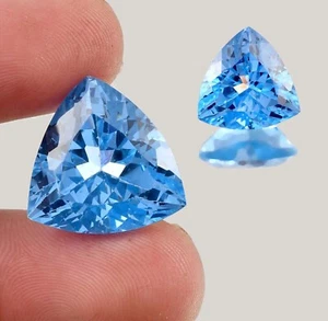 AAA+ Flawless 8 x 8 mm Natural Sky Blue Aquamarine Loose Gemstone GIT Certified - Picture 1 of 4